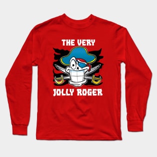 The Very Jolly Roger Pirate Skull Cartoon Long Sleeve T-Shirt